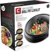 imageChefman Electric Grill And Skillet Ridged Surface Braise Steam Saut Sear Pan Fry Adjustable Temperature 42Quart BlackSquareBlack  Round