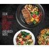 imageChefman Electric Grill And Skillet Ridged Surface Braise Steam Saut Sear Pan Fry Adjustable Temperature 42Quart BlackSquareBlack  Round