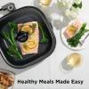 imageChefman Electric Grill And Skillet Ridged Surface Braise Steam Saut Sear Pan Fry Adjustable Temperature 42Quart BlackSquareBlack  Square