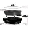 imageChefman Electric Grill And Skillet Ridged Surface Braise Steam Saut Sear Pan Fry Adjustable Temperature 42Quart BlackSquareBlack  Square