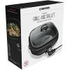 imageChefman Electric Grill And Skillet Ridged Surface Braise Steam Saut Sear Pan Fry Adjustable Temperature 42Quart BlackSquareBlack  Square