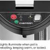 imageChefman Electric Hot Water Pot Urn w Manual Dispense Buttons Safety Lock Instant Heating for Coffee ampamp Tea AutoShutoffBoil Dry Protection Insulated Stainless Steel 53L56 Qt30 Cups38 Quarts