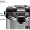 imageChefman Electric Hot Water Pot Urn wAuto ampamp Manual Dispense Buttons 53L56 Qt30 Cups ampamp Compact Glasstop Warming Tray Black