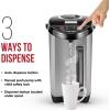 imageChefman Electric Hot Water Pot Urn wAuto ampamp Manual Dispense Buttons 53L56 Qt30 Cups ampamp Compact Glasstop Warming Tray Black