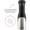 imageChefman Electric Immersion Blender 300Watt Stick HandHeld Blending wSimple One Touch Power Control Pressure Sensitive Multiple Speed Trigger Detachable Blade Stainless Steel