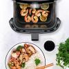 imageChefman Electric Indoor Air Fryer  Grill Does It All CountertopSize 5in1 Unit Can Air Fry Grill Roast Bake and Broil Removable Integrated Probe Thermometer Guarantees Perfect Doneness45 QT  Stainless