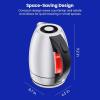 imageChefman Electric Kettle 18 Liter Stainless Steel Electric Tea Kettle Water Boiler with Automatic Shutoff LED Lights BoilDry Protection Hot Water Electric Kettles for Boiling Water GreenStainless