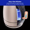 imageChefman Electric Kettle 18 Liter Stainless Steel Electric Tea Kettle Water Boiler with Automatic Shutoff LED Lights BoilDry Protection Hot Water Electric Kettles for Boiling Water GreenRose
