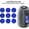 imageChefman Electric Kettle 18 Liter Stainless Steel Electric Tea Kettle Water Boiler with Automatic Shutoff LED Lights BoilDry Protection Hot Water Electric Kettles for Boiling Water GreenGrey