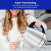 imageChefman Electric Kettle 18 Liter Stainless Steel Electric Tea Kettle Water Boiler with Automatic Shutoff LED Lights BoilDry Protection Hot Water Electric Kettles for Boiling Water GreenStainless