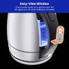 imageChefman Electric Kettle 18 Liter Stainless Steel Electric Tea Kettle Water Boiler with Automatic Shutoff LED Lights BoilDry Protection Hot Water Electric Kettles for Boiling Water GreenStainless