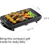 imageChefman Electric Smokeless Indoor Grill w NonStick Cooking Surface ampamp Adjustable Temperature Knob from Warm to Sear for Customized BBQing Dishwasher Safe Removable Water Tray BlackBlack