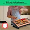 imageChefman Electric Smokeless Indoor Grill w NonStick Cooking Surface ampamp Adjustable Temperature Knob from Warm to Sear for Customized BBQing Dishwasher Safe Removable Water Tray BlackCopper