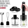 imageChefman Electric Spiralizer ampamp Immersion BlenderVegetable Slicer 6in1 Food Prep Combo Kit Includes 3 Spiralizing Blade Attachments Zoodle Maker Grate Ribbon Spiral Blend Chop and Puree