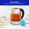 imageChefman Electric Tea Kettle 18 Liter Hot Water Electric Kettle Temperature Control Water Boiler with 5 Presets TriColored LED Lights Keep Warm Automatic Shutoff GreyRose