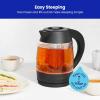 imageChefman Electric Tea Kettle 18 Liter Hot Water Electric Kettle Temperature Control Water Boiler with 5 Presets TriColored LED Lights Keep Warm Automatic Shutoff GreyBlack