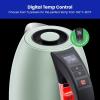 imageChefman Electric Tea Kettle 18 Liter Hot Water Electric Kettle Temperature Control Water Boiler with 5 Presets TriColored LED Lights Keep Warm Automatic Shutoff GreyGreen