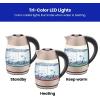 imageChefman Electric Tea Kettle 18 Liter Hot Water Electric Kettle Temperature Control Water Boiler with 5 Presets TriColored LED Lights Keep Warm Automatic Shutoff GreyRose