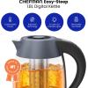 imageChefman Electric Tea Kettle 18 Liter Hot Water Electric Kettle Temperature Control Water Boiler with 5 Presets TriColored LED Lights Keep Warm Automatic Shutoff GreyGrey