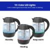 imageChefman Electric Tea Kettle 18 Liter Hot Water Electric Kettle Temperature Control Water Boiler with 5 Presets TriColored LED Lights Keep Warm Automatic Shutoff GreyBlack