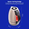 imageChefman Electric Tea Kettle 18 Liter Hot Water Electric Kettle Temperature Control Water Boiler with 5 Presets TriColored LED Lights Keep Warm Automatic Shutoff GreyRose