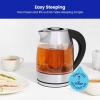 imageChefman Electric Tea Kettle 18 Liter Hot Water Electric Kettle Temperature Control Water Boiler with 5 Presets TriColored LED Lights Keep Warm Automatic Shutoff GreyStainless