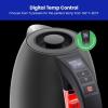 imageChefman Electric Tea Kettle 18 Liter Hot Water Electric Kettle Temperature Control Water Boiler with 5 Presets TriColored LED Lights Keep Warm Automatic Shutoff GreyBlack