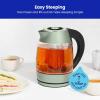 imageChefman Electric Tea Kettle 18 Liter Hot Water Electric Kettle Temperature Control Water Boiler with 5 Presets TriColored LED Lights Keep Warm Automatic Shutoff GreyGreen