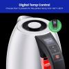 imageChefman Electric Tea Kettle 18 Liter Hot Water Electric Kettle Temperature Control Water Boiler with 5 Presets TriColored LED Lights Keep Warm Automatic Shutoff GreyStainless