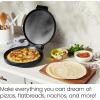 imageChefman Everything Maker ampamp Pizza Oven  1440W Countertop Electric Pizza Maker with 12 Nonstick Cooking Plates Make Pizza Quesadillas Omelettes and More with Indicator Lights and Vertical StorageMidnight