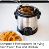 imageChefman Fry Guy The Most Compact ampamp Convenient To Deep Fry Comfort Food RestaurantStyle Basket With A 16Quart Capacity EasyView Window ampamp Adjustable Temp Control Stainless  15 LiterStainless  1 Liter