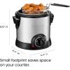 imageChefman Fry Guy The Most Compact ampamp Convenient To Deep Fry Comfort Food RestaurantStyle Basket With A 16Quart Capacity EasyView Window ampamp Adjustable Temp Control Stainless  15 LiterStainless  1 Liter