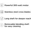 imageChefman Immersion Stick Hand Blender with Stainless Steel Blades Powerful Electric Ice Crushing 2Speed Control Handheld Food Mixer Purees Smoothies Shakes Sauces ampamp Soups Midnight BlueSage