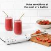 imageChefman Immersion Stick Hand Blender with Stainless Steel Blades Powerful Electric Ice Crushing 2Speed Control Handheld Food Mixer Purees Smoothies Shakes Sauces ampamp Soups Midnight BlueIvory