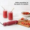 imageChefman Immersion Stick Hand Blender with Stainless Steel Blades Powerful Electric Ice Crushing 2Speed Control Handheld Food Mixer Purees Smoothies Shakes Sauces ampamp Soups Midnight BlueRed