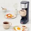 imageChefman InstaCoffee Max The Easiest Way to Brew the Boldest SingleServe Coffee Use Fresh And Flavorful Grounds or KCups With A Convenient BuiltIn Lift BlackStainless SteelMystic Blue  wLift