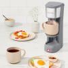 imageChefman InstaCoffee Max The Easiest Way to Brew the Boldest SingleServe Coffee Use Fresh And Flavorful Grounds or KCups With A Convenient BuiltIn Lift BlackStainless SteelGrey  wLift