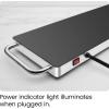 imageChefman Long Electric Warming Plate Heating Element Prep Food for Parties Stainless Steel Frame ampamp Tempered Glass Surface Buffet at Home for Trays ampamp Dishes CoolTouch Handles BlackLong  238 x 86