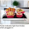 imageChefman Long Electric Warming Plate Heating Element Prep Food for Parties Stainless Steel Frame ampamp Tempered Glass Surface Buffet at Home for Trays ampamp Dishes CoolTouch Handles BlackCompact  155 x 12