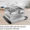 imageChefman Long Electric Warming Plate Heating Element Prep Food for Parties Stainless Steel Frame ampamp Tempered Glass Surface Buffet at Home for Trays ampamp Dishes CoolTouch Handles BlackBuffet  14 x 14