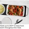 imageChefman Long Electric Warming Plate Heating Element Prep Food for Parties Stainless Steel Frame ampamp Tempered Glass Surface Buffet at Home for Trays ampamp Dishes CoolTouch Handles BlackLong  238 x 86