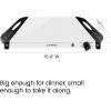 imageChefman Long Electric Warming Plate Heating Element Prep Food for Parties Stainless Steel Frame ampamp Tempered Glass Surface Buffet at Home for Trays ampamp Dishes CoolTouch Handles BlackBuffet  14 x 14