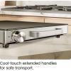 imageChefman Long Electric Warming Plate Heating Element Prep Food for Parties Stainless Steel Frame ampamp Tempered Glass Surface Buffet at Home for Trays ampamp Dishes CoolTouch Handles BlackCompact  155 x 12