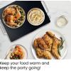 imageChefman Long Electric Warming Plate Heating Element Prep Food for Parties Stainless Steel Frame ampamp Tempered Glass Surface Buffet at Home for Trays ampamp Dishes CoolTouch Handles BlackCompact  155 x 12