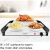 imageChefman Long Electric Warming Plate Heating Element Prep Food for Parties Stainless Steel Frame ampamp Tempered Glass Surface Buffet at Home for Trays ampamp Dishes CoolTouch Handles BlackBuffet  14 x 14