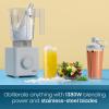 imageChefman Obliterator 48 oz Countertop Blender for Smoothies 1380W Motor to Crush Ice Nuts and Frozen Fruit with Stainless Steel Blade Auto Blend Function Includes 20 oz Travel Jar  ConcreteConcrete