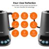 imageChefman TrueTemp Precision Control Gooseneck Kettle Internal Custom Temperature Control and 6 OneTouch Presets BoilDry Protection Auto ShutOff for Safety For Pour Over Coffee and Tea BlackGooseneck Temperature Control