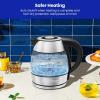 imageChefman TrueTemp Precision Control Gooseneck Kettle Internal Custom Temperature Control and 6 OneTouch Presets BoilDry Protection Auto ShutOff for Safety For Pour Over Coffee and Tea BlackGlass