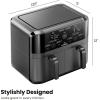 imageChefman TurboFry Touch Dual Air Fryer Maximize The Healthiest Meals With Double Basket Capacity OneTouch Digital Controls And Shake Reminder For The Perfect Crispy And LowCalorie Finish6 Quart