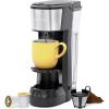 imageCHEFMAN Single Serve Coffee Maker K Cup Coffee Machine Compatible with KCup Pods and Ground Coffee Brew 6 to 12oz Cup Drip Coffee Maker 40oz Water Reservoir Cup Lift Filter IncludedBlack